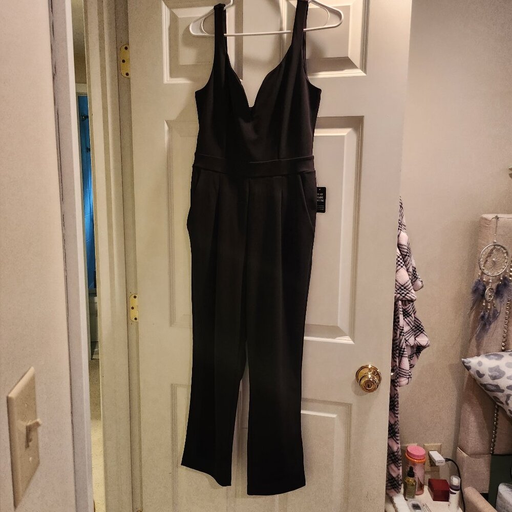 Black low cut jumpsuit